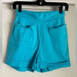 Vivien of Holloway Turquoise Sateen Shorts